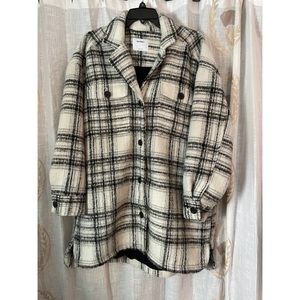 Old Navy Black & Whit Wool Shacket